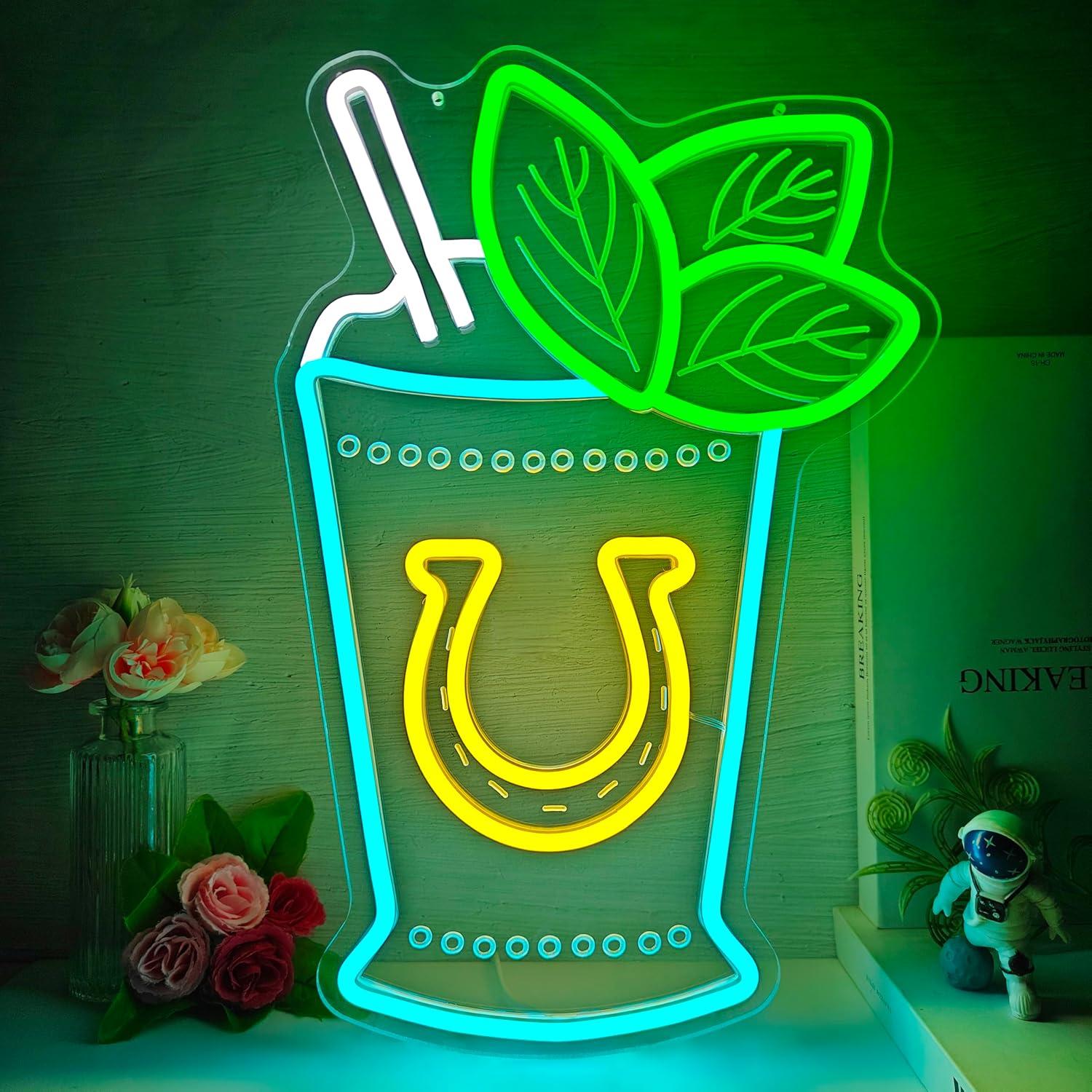 Neon Sign Party - Lampu Neon Bertema Koktail Mint Julep