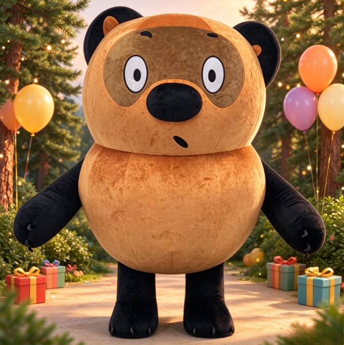 Event Party - Kostum Maskot Beruang Cokelat Hitam yang