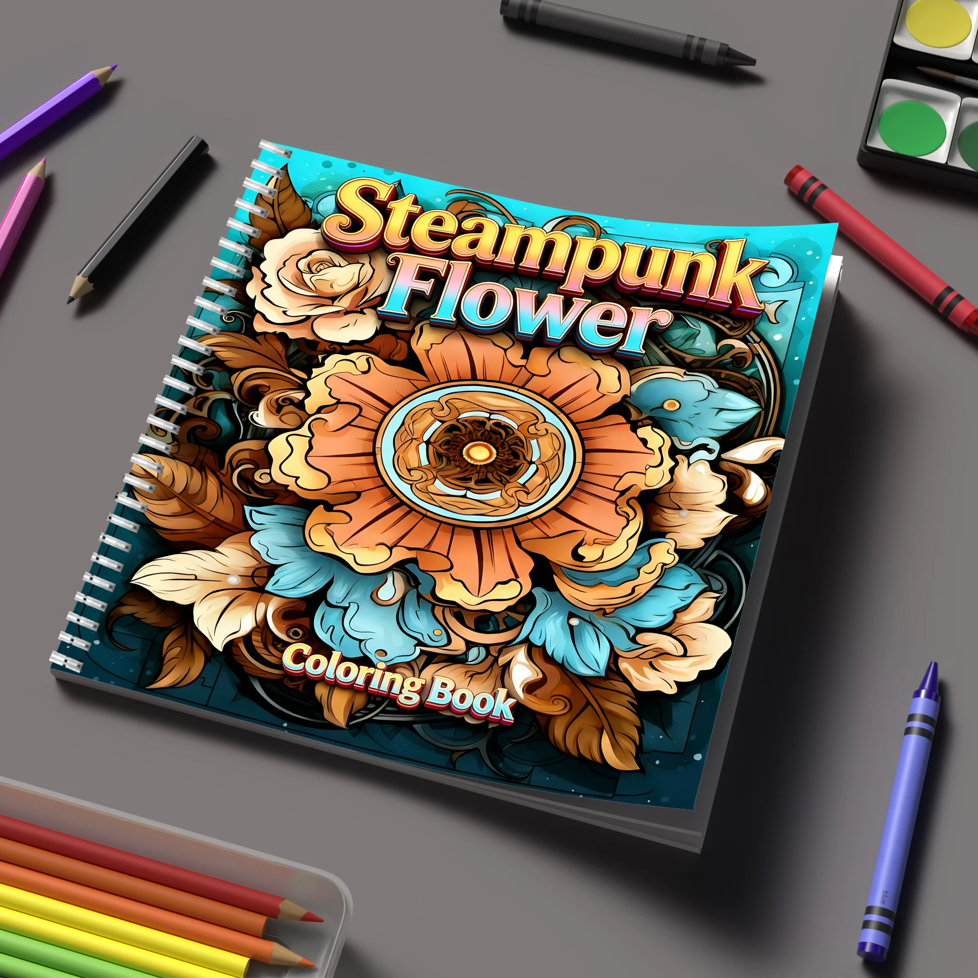 Supply Event - Buku Mewarnai Bunga Steampunk untuk Buku