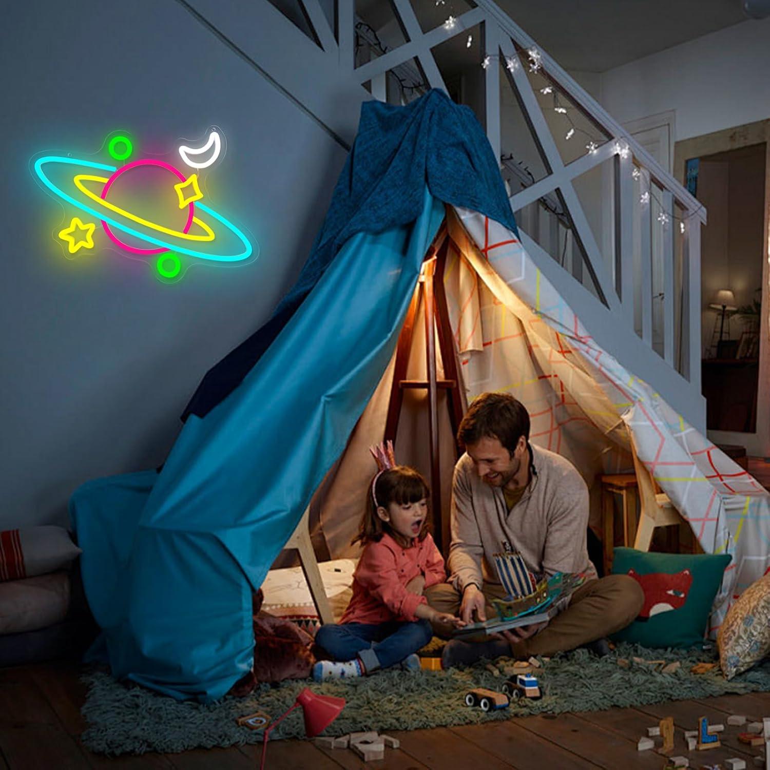 Lampu LED Neon Planet Saturnus - Neon Sign Party ulasan dan harga