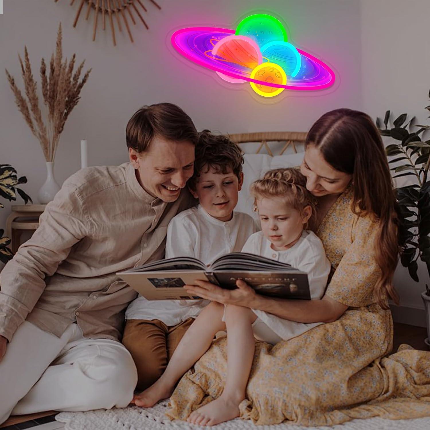 Lampu LED Neon Planet Saturnus - Neon Sign Party ulasan dan harga