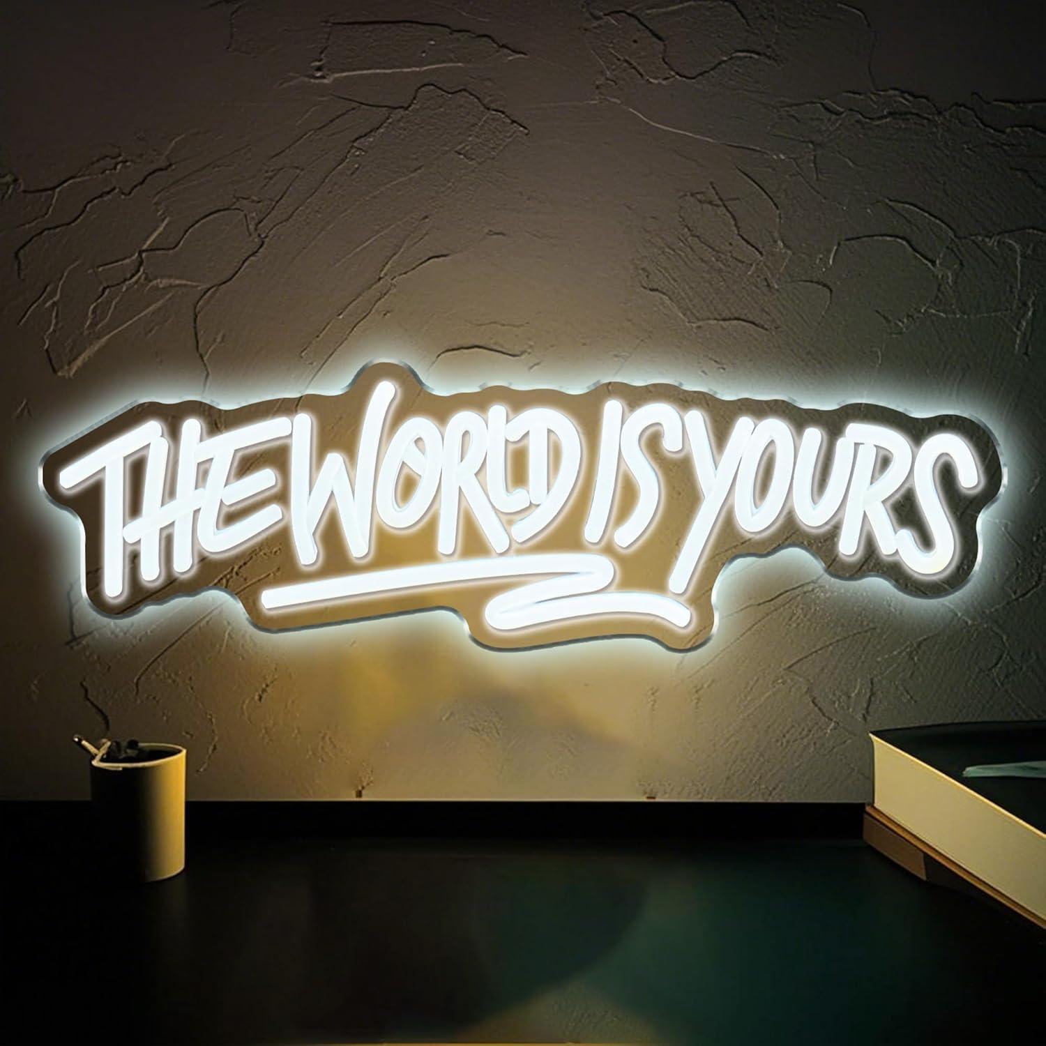 Lampu LED Neon Sign The World  - Neon Sign Party ulasan dan harga
